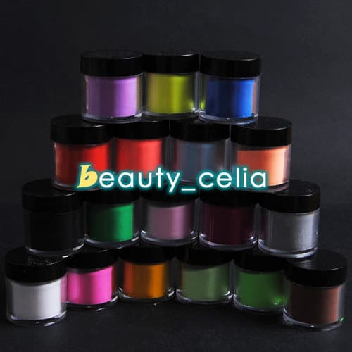 Jumbo Size 18 Color Acrylic Powder Nail Art UV Powder Glitte